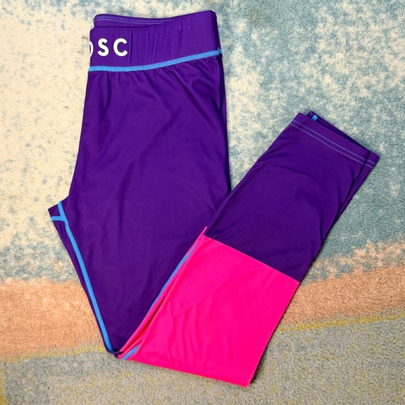 OOSC Womens Base Layer Colorblock‎ Leggings Athletic Pants Size L Skiing Workout - Picture 3 of 13